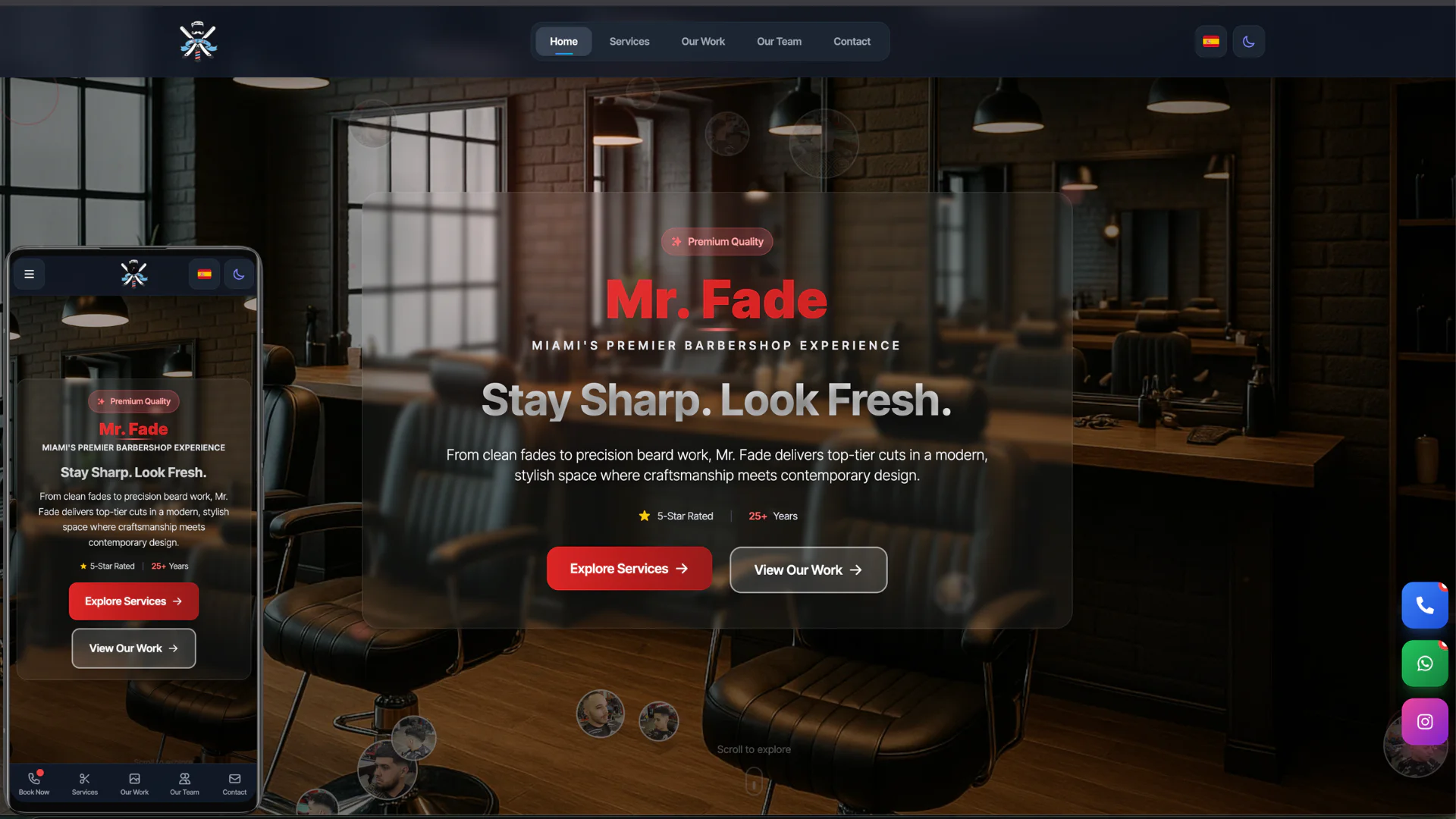 Mr Fade Barbershop – Modern Bilingual Barbershop Website